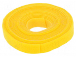 Velcro tie | L: 4m | W: 16mm | yellow | Package: reel