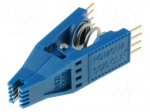 Test clip | PIN: 8 | blue | Row pitch: 10.92/6.6mm | gold-plated
