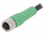 Connection lead | M8 | PIN: 4 | straight | 3m | plug | 30VAC | 4A | -25&divide;90&deg;C