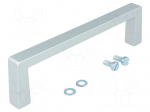 Handle | Mat: aluminium | grey | H: 40mm | L: 146.5mm | W: 12.2mm
