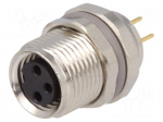 Connector: M8 | female | PIN: 3 | for panel mounting,front side nut