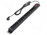 Plug socket strip: protective | Sockets: 12 | 250VAC | 10A