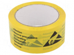 Tape: packaging | ESD | L: 66m | W: 50mm | PVC | black,yellow | reel