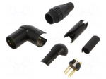 Connector: XLR | plug | male | RX | 10A | PIN: 4 | angled 90&deg; | swivel | 16AWG