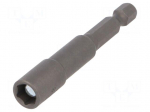 Screwdriver bit | 6-angles socket | 1/4" | HEX 7mm | magnetic
