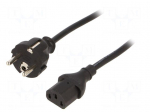 Cable | 3x0.75mm2 | CEE 7/7 (E/F) plug,IEC C13 female | 1.8m | black