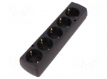 Connector: AC supply | female | splitter | 2P+PE | 250VAC | 16A | black