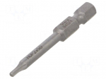 Screwdriver bit | hex key | HEX 2mm | 1/4" | Overall len: 50mm