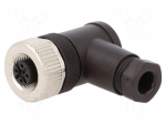 Connector: M12 | plug | PIN: 5 | female | angled 90&deg; | IP67 | for cable