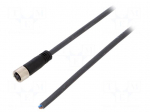 Cable: for sensors/automation | M8 | PIN: 3 | straight | 3m | plug | 60VAC