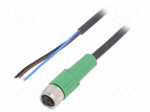 Cable: for sensors/automation | M8 | PIN: 3 | straight | 5m | plug | 60VDC