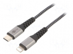 Cable | USB 2.0 | Apple Lightning plug,USB C plug | 0.5m | black