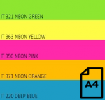 Color Neon paper Double A, 75g, A4, 100 sheets, Rainbow 4, 5 Neon Colors