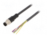 Cable: for sensors/automation | M12 | PIN: 8 | straight | 2m | plug | 4A