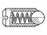Ball latch | A2 stainless steel | BN 13370 | Thread: M6 | 15mm | HALDER