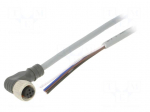 Cable: for sensors/automation | M12 | PIN: 4 | angled | 2m | plug | 250VDC