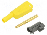 Laboratory connector: 4mm banana | 19A | 1kV | yellow | 1mm2 | screw