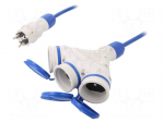 Extension lead | 3x2.5mm2 | 30m | PUR | blue | Sockets no: 3 | 16A | EXTREM