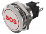 Switch: vandal resistant | Pos: 2 | SPDT | 3A/240VAC | 3A/240VDC | red