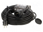 Extension lead | 3x1.5mm2 | 25m | rubber | black | Sockets no: 1 | 16A