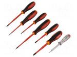 Screwdriver: insulated-set | insulated | Phillips,slot | 7pcs.