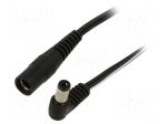 Cable | 2x0.5mm2 | DC 5,5/2,1 plug,DC 5,5/2,1 socket | angled | 1.5m