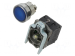 Switch: push-button | 22mm | Stabl.pos: 1 | NC + NO | blue | LED | 230V