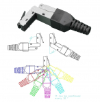 Swivel RJ45 Shielded Modular Universal Plug | CAT6A~CAT5E | Tool-less | For tool-free assembly