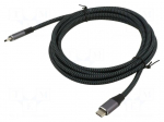 Cable | USB 3.2 | USB C plug,both sides | 2m | black-white | 20Gbps