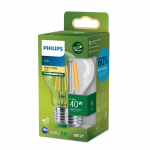 PHILIPS LED stikla 40W A60 E27 2700K caurspīdīga ultra energoefektīva spuldze 8720169187498 929003622701