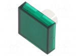 Actuator lens | 22mm | 61 | transparent,green | plastic | Dim: 20x20mm