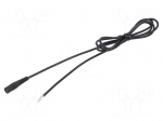 Cable | 1x0.5mm2 | wires,DC 5,5/2,5 socket | straight | black | 1.5m