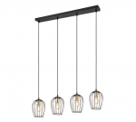 Trio-Lighting Grid  4-pc E27 matt black piekaramā lampa