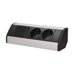 Uued tooted // Gniazdo meblowe 2x2P+Z z wyłącznikiem, schuko, czarno-srebrne