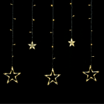 Dekoratiivne pidulik valgustus | J&otilde;uluvalgustus // LED j&otilde;ulukaunistused // Kurtyna świetlna Rebel - gwiazdy,ciepłe białe, 230V