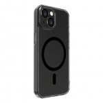 Back panel cover Evelatus Apple iPhone 15 Clear Case With MagSafe and Camera Protection Transparent Black