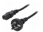 Cable | 3x1mm2 | AS/NZS 3112 (I) plug,IEC C13 female | PVC | 1m | 10A