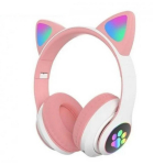 Riff VIV-23M Bluetooth Headset with microphone + LED Cat Ears Pink
