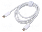 Cable | High Speed,USB 2.0 | USB C plug,both sides | 1m | white | 100W