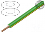 Wire | stranded | Cu | 1.5mm2 | PVC | double | yellow-green | 1000V | 100m
