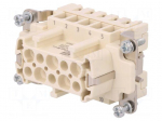 Connector: HDC | contact insert | female | 16A | 400V | Han&reg; High Temp