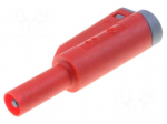 Laboratory connector: 4mm banana | plug | 36A | 1kVAC | red | insulated