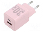 Power supply: switching | mains,plug-in | 5&divide;20VDC | 30W | pink | 3A