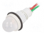 Indicator: LED | prominent | 24VDC | 24VAC | Cutout: &Oslash;13mm | 300mm leads