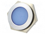 Indicator: LED | flat | 12&divide;14VDC | Cutout: &Oslash;22mm | IP67 | metal
