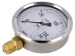 Manometer | 0&divide;160bar | Class: 1.6 | 100mm | -20&divide;60&deg;C | IP65 | steel