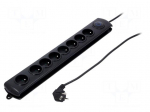 Plug socket strip: protective | Sockets: 8 | 250VAC | 16A