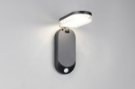 Trio Lagoas hybrid solar LED sienas lampa black rechargeable motion+dusk sensor 4000K R23176102 4017807647969