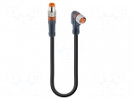 Cable: for sensors/automation | M8 | PIN: 4 | 5m | plug | 30VDC | 30VAC | 4A