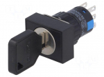 Switch: key switch | Stabl.pos: 3 | Contacts: 3PST | &Oslash;16mm | Key: flat